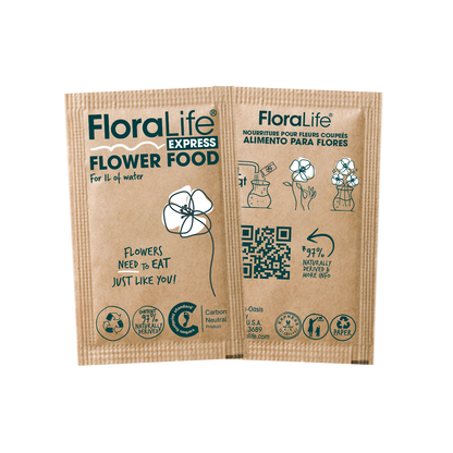 FloraLife® Express 300 Recyclable Flower Food Paper Packets - Improved Moisture Barrier